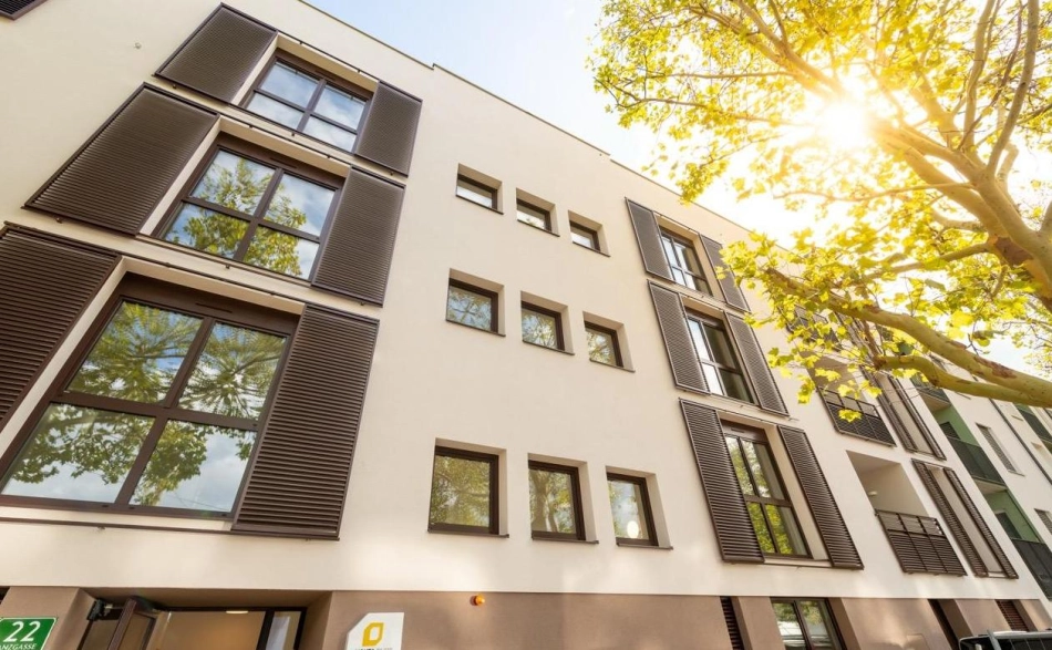Moderne Wohnanlage Janzgasse, Außenansicht.